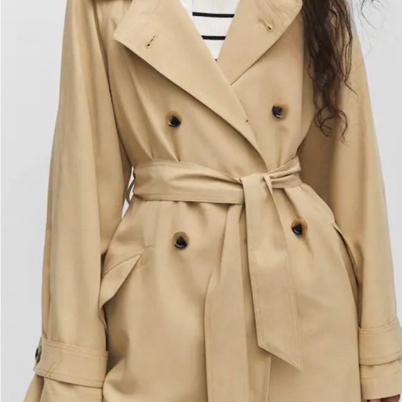 NWT Mango Fluid tencel trench coat size M - Picture 4 of 7